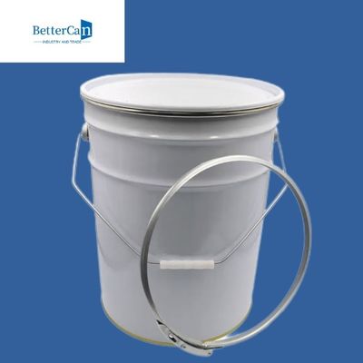 खरीदें 20L गोल धातु पेंट बाल्टी सफेद बाहरी धातु कवर के साथ online manufacture