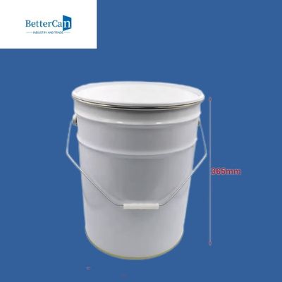 जंग रोधी मेटल पेंट बाल्टी 15L 20L सफेद बाल्टी ढक्कन के साथ