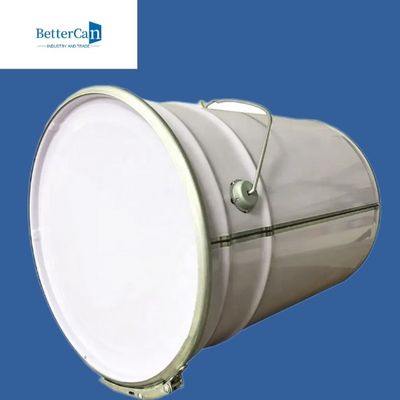धातु 20L सफेद बाल्टी, लॉकिंग ढक्कन के साथ 5 गैलन धातु बाल्टी