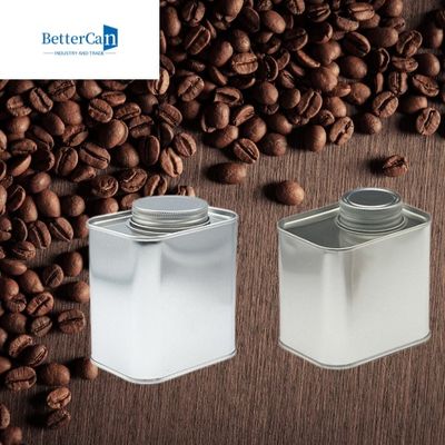 खाली वर्गाकार कॉफ़ी बीन टिन कंटेनर 18Oz L95mm*W75mm*H115mm
