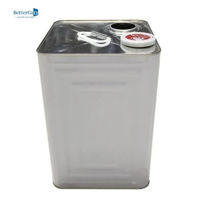 स्क्वायर टिनप्लेट टिन कैन 20L टिन ऑयल कंटेनर प्रेशर कैप के साथ