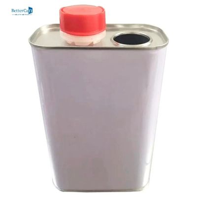 स्क्रू ढक्कन के साथ 1L फ्लैट सील स्क्वायर मेटल टिन कंटेनर L105*W60*H180