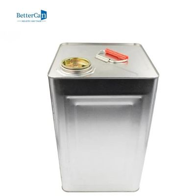 खाली सिल्वर पेंट के डिब्बे 18L 20L वर्गाकार धातु की बाल्टी 0.28mm-0.35mm गेज