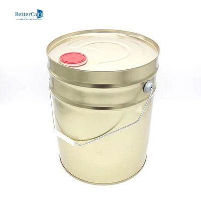 सोने की खाली 5 गैलन बाल्टी, गोल 20L टिन बाल्टी बाल्टी