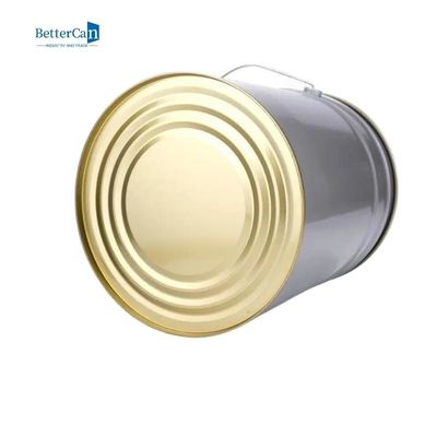 सफेद सजावटी पेंट कैन 5 गैलन धातु बाल्टी ढक्कन के साथ ISO9001 स्वीकृत