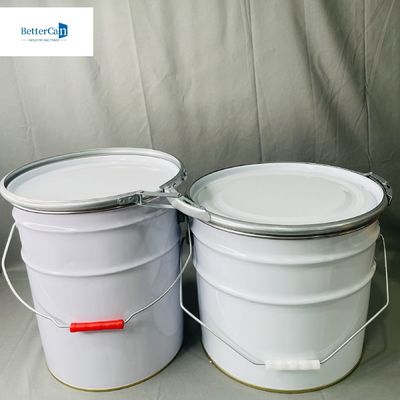 ढक्कन के साथ 10 लीटर धातु बाल्टी बाल्टी 2.2 गैलन तरल पैकेजिंग खाली लेपित कैन
